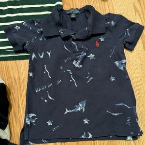 Polo Ralph Lauren Navy Kids Shirt Red Pony Preppy Nautical Classic Basic